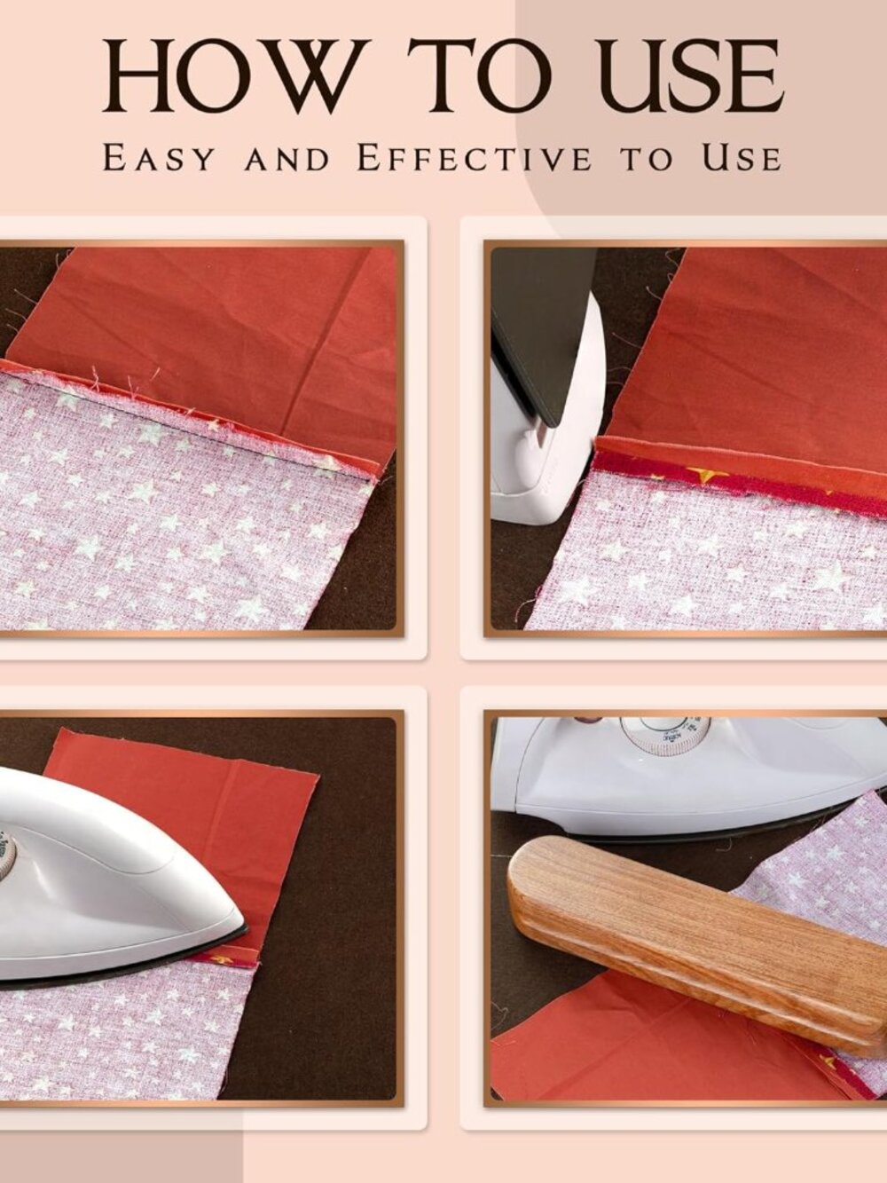 Tailors Clapper for Quilting, Hard Wood Professional Multipurpose Durable for Se - Picture 5 of 7